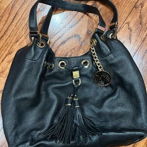 Michael Kors Black Leather Shoulder Bag
